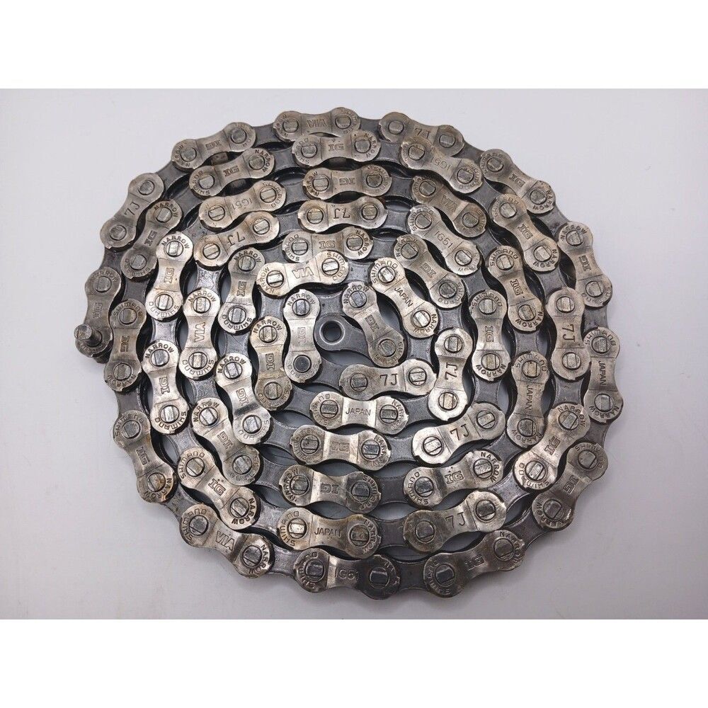 Vintage Shimano Narrow IG-51 Bike Chain IG51 Silver 53" Long 106 Links "7J" Mark